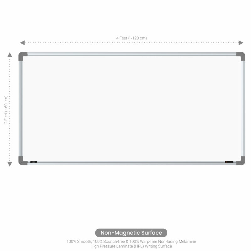 Metis Non-magnetic Whiteboard 2x4 (Pack of 2) with HC Core