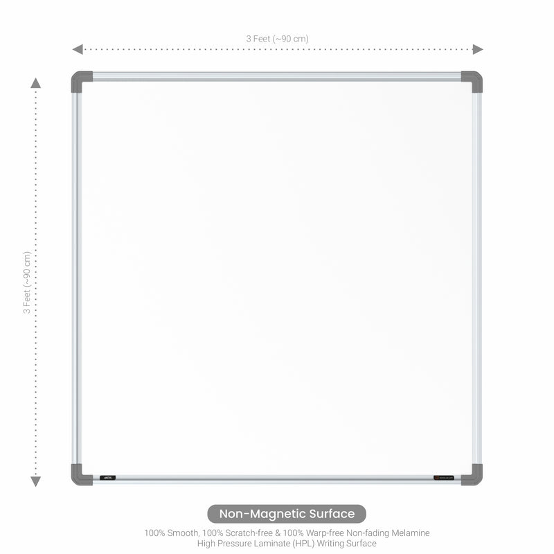Metis Non-magnetic Whiteboard 3x3 (Pack of 2) with PB Core