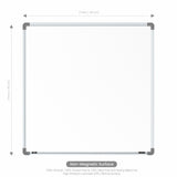 Metis Non-magnetic Whiteboard 3x3 (Pack of 4) with PB Core